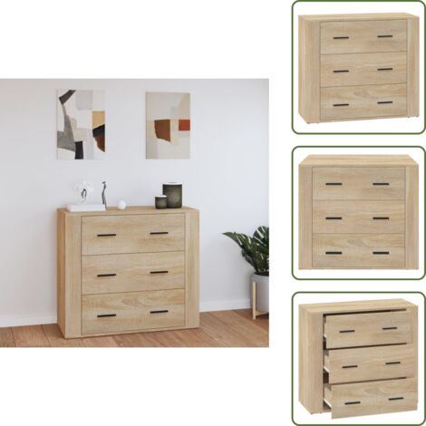 Credenza con piano d'appoggio - vidaXL Credenza Rovere Sonoma 80x33x70 cm in Legno Multistrato - Credenza in Rovere Sonoma