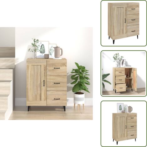 Credenza con piano decorativo - vidaXL Credenza Rovere Sonoma 69,5x34x90 cm in Legno Multistrato -
