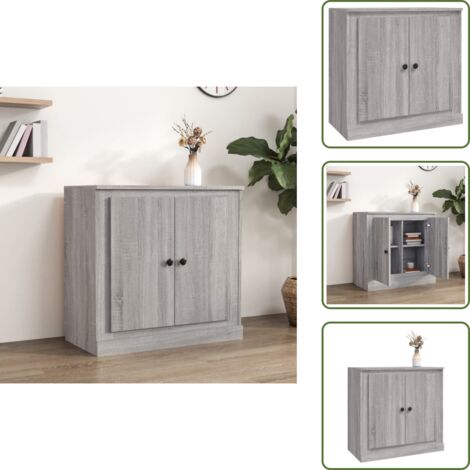 Credenza con piano espositivo - vidaXL Credenza Grigio Sonoma 70x35,5x67,5 cm in Legno Multistrato - Credenza con ripiani