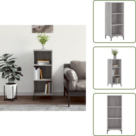 Credenza con piano portaoggetti - vidaXL Credenza Grigio Sonoma 34,5x32,5x90 cm in Legno Multistrato - Credenza per casa
