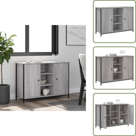 Credenza con piedini regolabili - vidaXL Credenza Grigio Sonoma 100x35x70 cm in Legno Multistrato - Credenza per casa