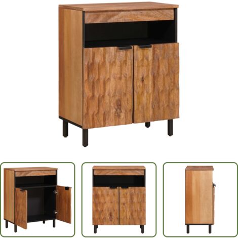 Credenza con porte -  Credenza con porta Finitura Marrone Acacia 60 x 33 x 75 cm