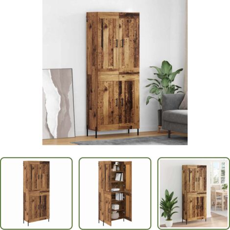 Credenza con ripiani -  Credenza 2 pcs Legno vecchio Legno multistrato