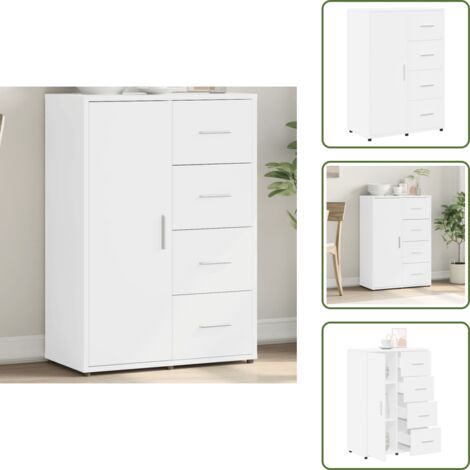 Credenza con ripiani - vidaXL Credenza Bianca 60x31x84 cm in Legno Multistrato - Credenza per casa