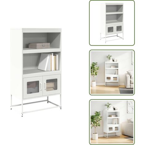 Credenza con ripiani - vidaXL Credenza Bianca 68x39x123 cm in Acciaio - Credenza per casa