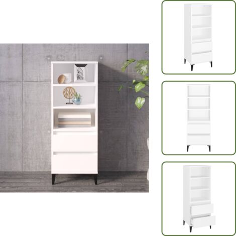 Credenza con ripiani - vidaXL Credenza Bianco 40x36x110 cm in Legno Multistrato - Credenza per casa