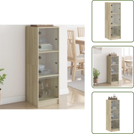 Credenza con ripiani - vidaXL Credenza con Ante in Vetro Rovere Sonoma 35x37x109 cm - Credenza con capacità di carico