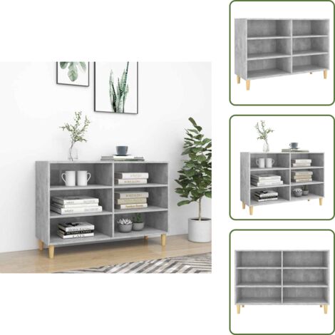 Credenza con ripiani - vidaXL Credenza Grigio Cemento 103,5x35x70 cm in Legno Multistrato - Credenza con piano decorativo