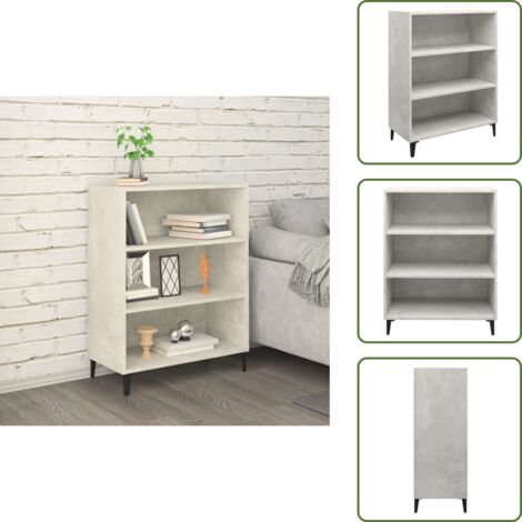 Credenza con ripiani - vidaXL Credenza Grigio Cemento 69,5x32,5x90 cm in Legno Multistrato - Credenza con piano d'appoggio