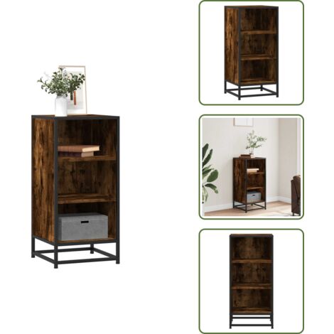 Credenza con ripiani - vidaXL Credenza Rovere Fumo 35,5x35x76 cm in Truciolato - Credenza per casa