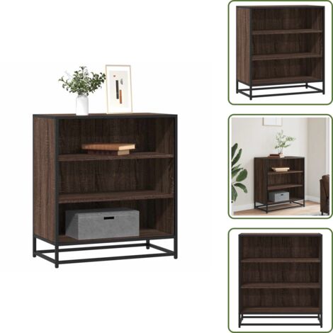 Credenza con ripiani - vidaXL Credenza Rovere Marrone 68x35x76 cm in Truciolato e Metallo - Credenza per casa