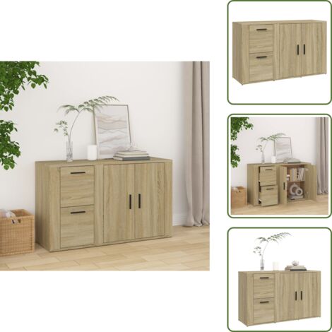 Credenza con ripiani - vidaXL Credenza Rovere Sonoma 100x33x59,5 cm in Legno Multistrato - Credenza per casa