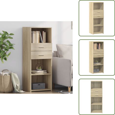 Credenza con ripiani - vidaXL Credenza Rovere Sonoma 45x42,5x124 cm in Legno Multistrato - Credenza decorativa