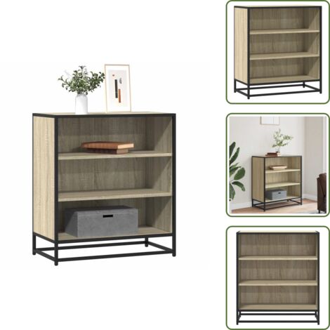 Credenza con ripiani - vidaXL Credenza Rovere Sonoma 68x35x76 cm in Truciolato - Credenza con maniglie