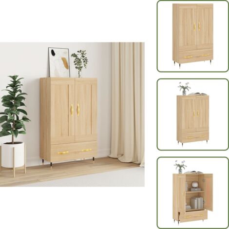 Credenza con ripiani - vidaXL Credenza Rovere Sonoma 69,5x31x115 cm in Legno Multistrato - Credenza in Rovere Sonoma