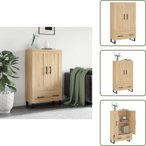 Credenza con ripiani - vidaXL Credenza Rovere Sonoma 69,5x31x115 cm in Legno Multistrato - Credenza in Rovere Sonoma