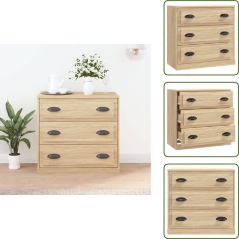 Credenza con ripiani - vidaXL Credenza Rovere Sonoma 70x35,5x67,5 cm in Legno Multistrato - Credenza in Rovere Sonoma