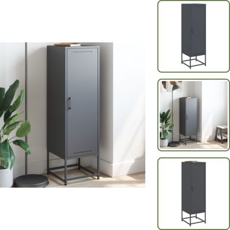 Credenza con scomparti - vidaXL Credenza Antracite 36x39x123 cm in Acciaio - Credenza con ante