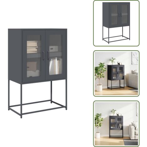Credenza con scomparti - vidaXL Credenza Antracite 68x39x107 cm Acciaio - Credenza per casa
