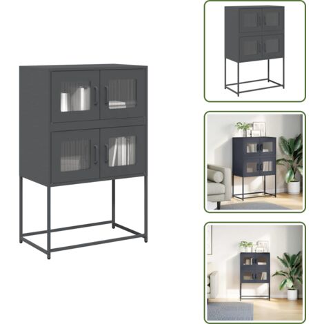 Credenza con scomparti - vidaXL Credenza Antracite 68x39x107 cm Acciaio - Credenza per casa
