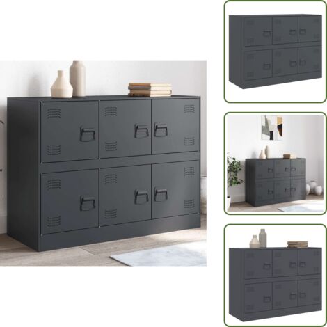 Credenza con scomparti - vidaXL Credenza Antracite 99x39x73 cm in Acciaio - Credenza robusta