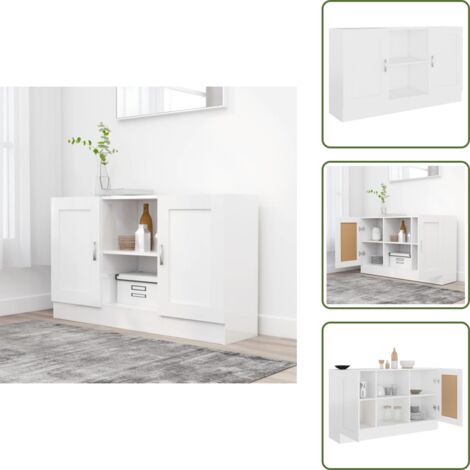 Credenza con scomparti - vidaXL Credenza Bianca 120x30,5x70 cm in Legno Multistrato - Credenza per stanza