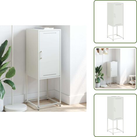 Credenza con scomparti - vidaXL Credenza Bianca 36x39x107 cm in Acciaio - Credenza con ante