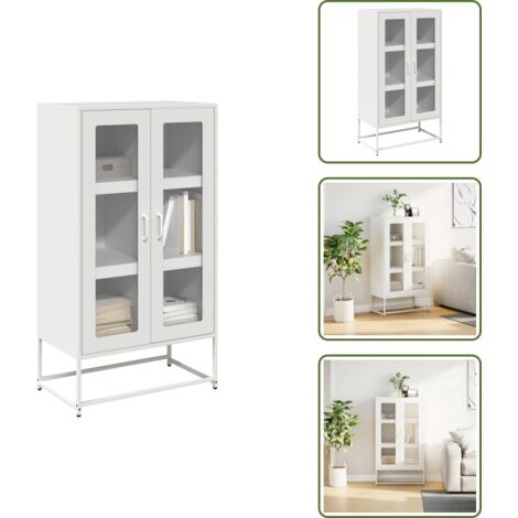 Credenza con scomparti - vidaXL Credenza Bianca 68x39x123 cm in Acciaio - Credenza per casa