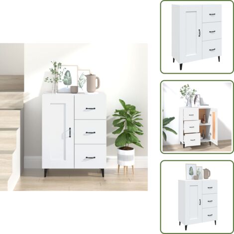 Credenza con scomparti - vidaXL Credenza Bianca 69,5x34x90 cm in Legno Multistrato - Credenza per zona giorno