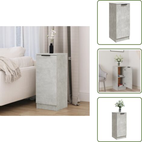 Credenza con scomparti - vidaXL Credenza Grigio Cemento 30x30x70 cm in Legno Multistrato - Credenza per soggiorno