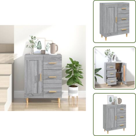 Credenza con scomparti - vidaXL Credenza Grigio Sonoma 69,5x34x90 cm in Legno Multistrato - Credenza per zona giorno
