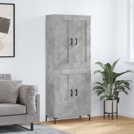 Credenza con spazio portaoggetti - vidaXL Credenza Grigio Cemento 69,5x34x180 cm in Legno Multistrato - Credenza per interni