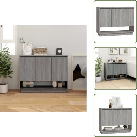 Credenza con vano inferiore - vidaXL Credenza Grigio Sonoma 97x31x75 cm in Truciolato - Credenza per libri