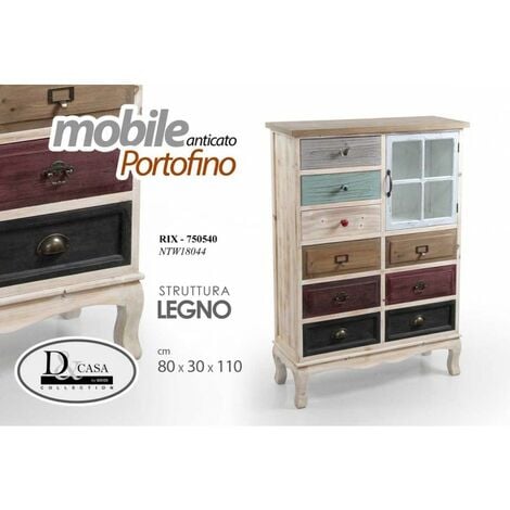 Credenza shabby con vetrina