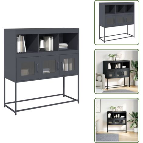 Credenza da bagno - vidaXL Credenza Antracite 100,5x39x107 cm in Acciaio Laminato a Freddo - Credenza da camera