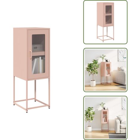 Credenza da bagno - vidaXL Credenza Rosa 36x39x107 cm in Acciaio Laminato a Freddo - Credenza per casa