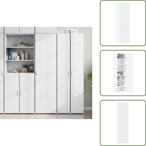 Credenza da camera da letto - vidaXL Credenza Bianca 50x42,5x185 cm in Legno Ingegnerizzato - Credenza con ante