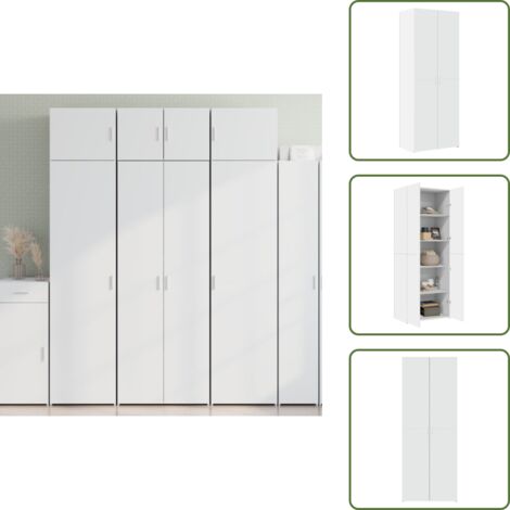 Credenza da camera da letto - vidaXL Credenza Bianca 70x42,5x185 cm in Legno Ingegnerizzato - Credenza con ante