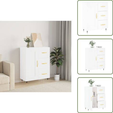 Credenza da casa - vidaXL Credenza Bianca 69,5x34x90 cm in Legno Multistrato - Credenza con ripiani