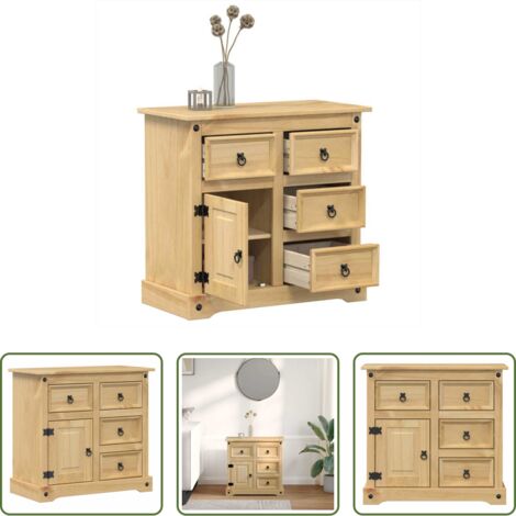 Credenza da cucina -  Credenza Corona 87x40x76 cm in Legno Massello di Pino