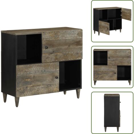 Credenza da cucina - vidaXL Credenza 80x33x75 cm in Legno Massello di Mango - Credenza da bagno