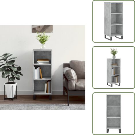 Credenza da cucina - vidaXL Credenza Grigio Cemento 34,5x32,5x90 cm in Legno Multistrato - Credenza da soggiorno