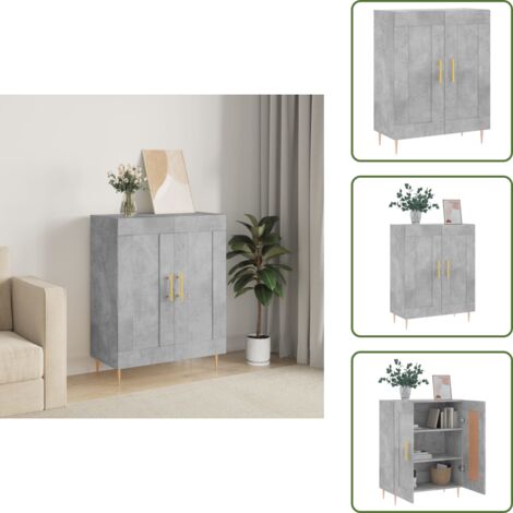 Credenza da cucina - vidaXL Credenza Grigio Cemento 69,5x34x90 cm in Legno Multistrato - Credenza da soggiorno
