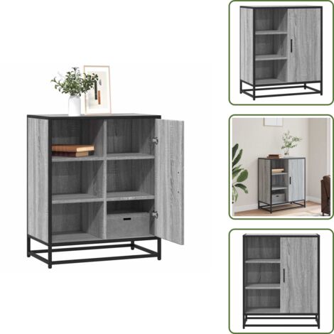 Credenza da cucina - vidaXL Credenza Grigio Sonoma 62x35x76 cm in Legno Multistrato - Credenza da bagno