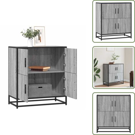 Credenza da cucina - vidaXL Credenza Grigio Sonoma 68x35x76 cm in Legno Multistrato - Credenza da bagno