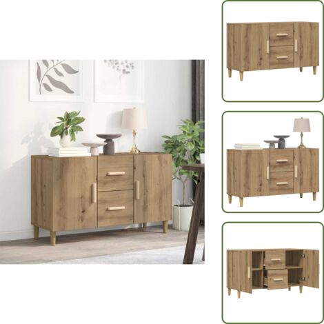 Credenza da cucina - vidaXL Credenza Rovere Artigianale 100x36x60 cm in Legno Multistrato - Credenza da bagno