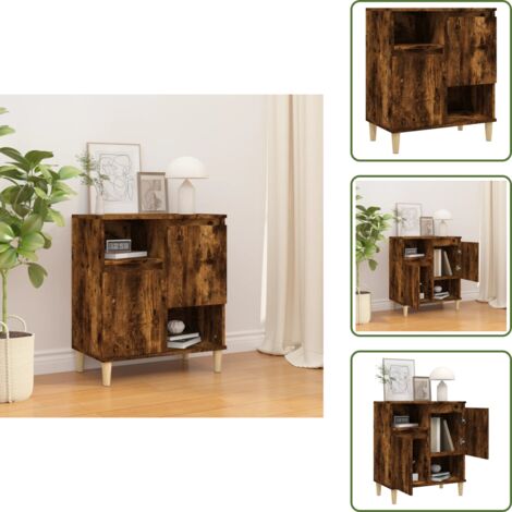 Credenza da cucina - vidaXL Credenza Rovere Fumo 60x35x70 cm in Legno Multistrato - Credenza da bagno