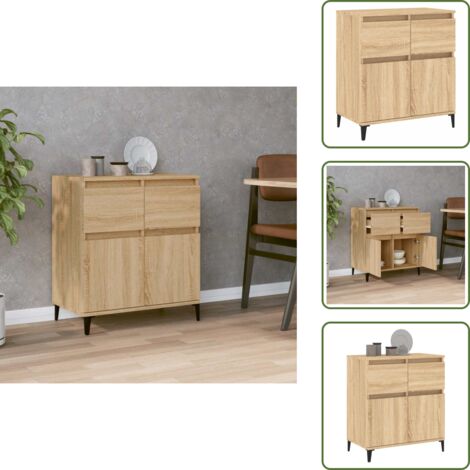 Credenza da cucina - vidaXL Credenza Rovere Sonoma 60x35x70 cm in Legno Multistrato - Credenza da bagno