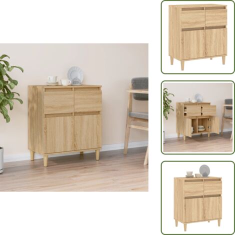 Credenza da cucina - vidaXL Credenza Rovere Sonoma 60x35x70 cm in Legno Multistrato - Credenza da bagno