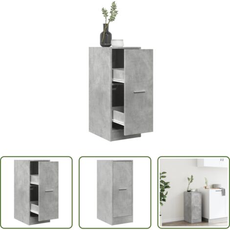 Credenza da farmacia - Armadietto da Farmacia Grigio Cemento 30x41x77,5 cm Truciolato